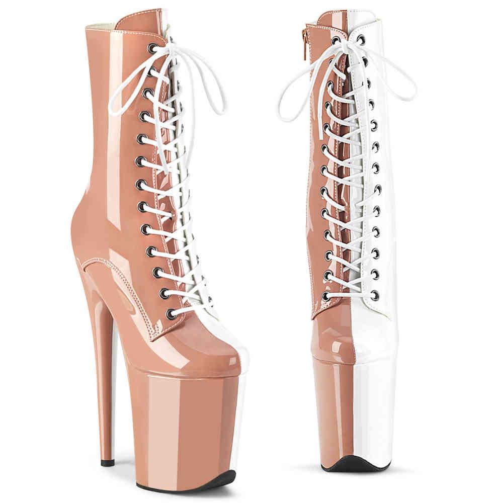 Pleaser - FLAMINGO1040TT Bottes de plateforme, Pole dance chaussures - Crème/Blanc Product image